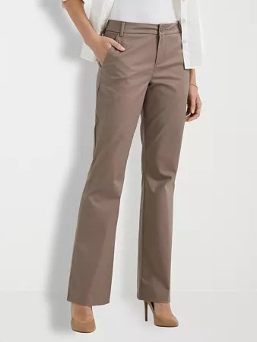 Women's Lee Wrinkle Free Mid-rise Bootcut Pants, Size: 14 Regular, Coventry